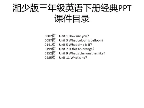 湘少版三年级英语下册经典PPT课件