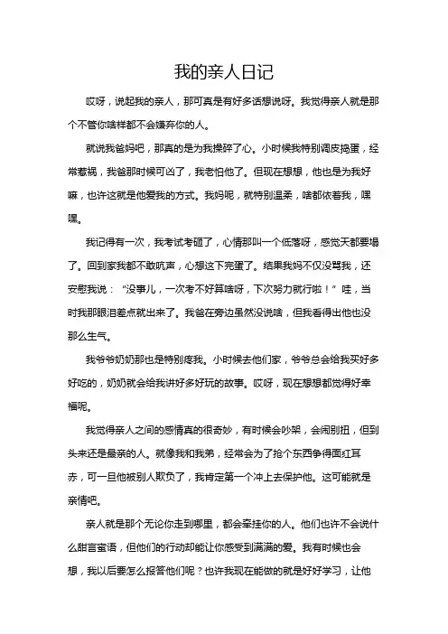 我的亲人日记