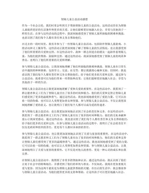 智障儿童公益活动感想