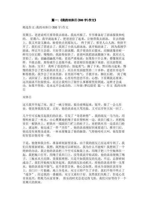 我的双休日作文500字
