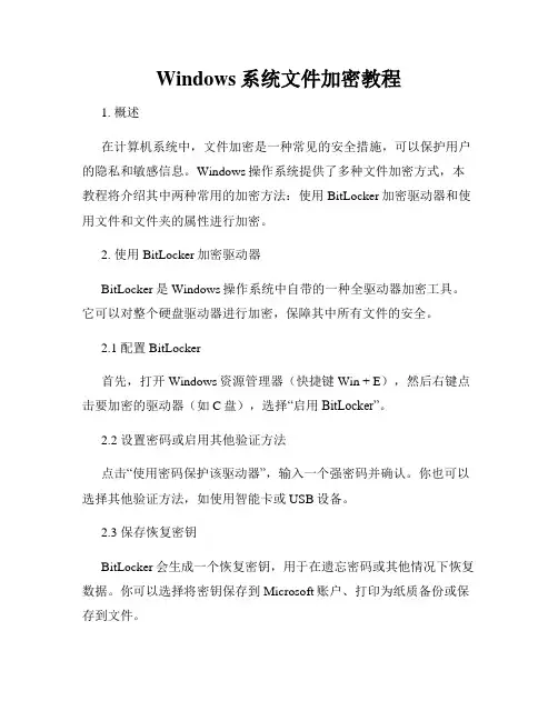 Windows系统文件加密教程