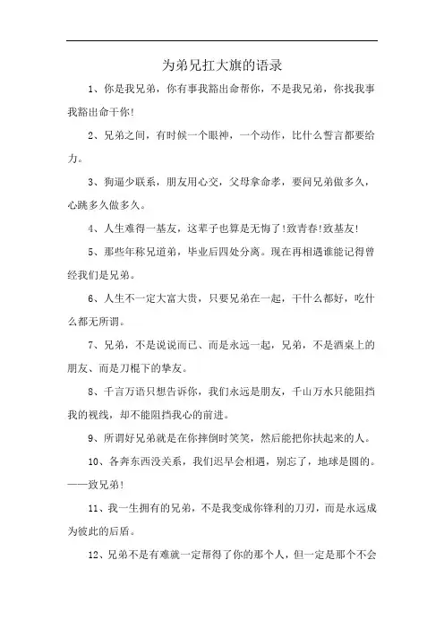 为弟兄扛大旗的语录
