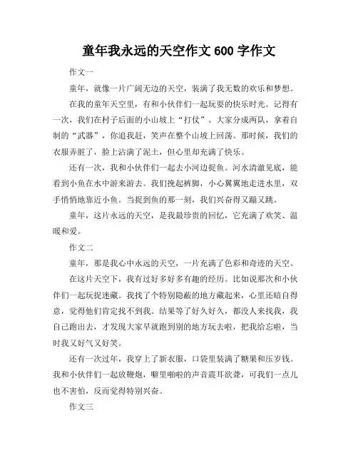 童年我永远的天空作文600字作文