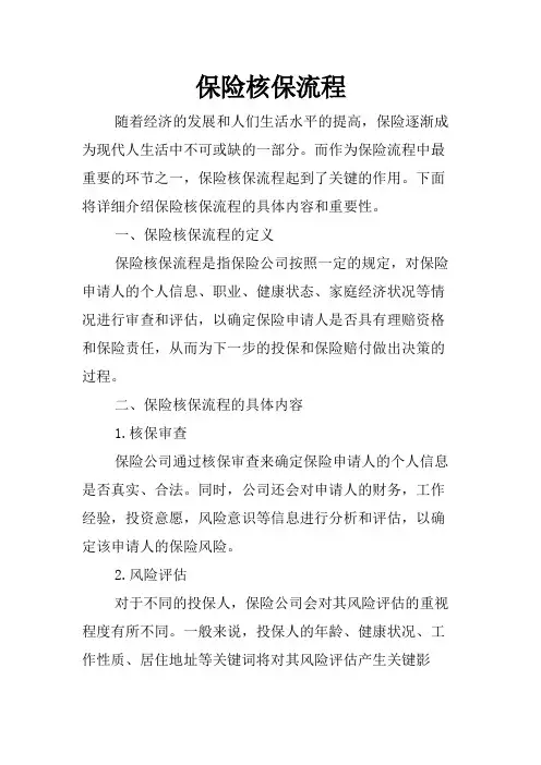 保险核保流程