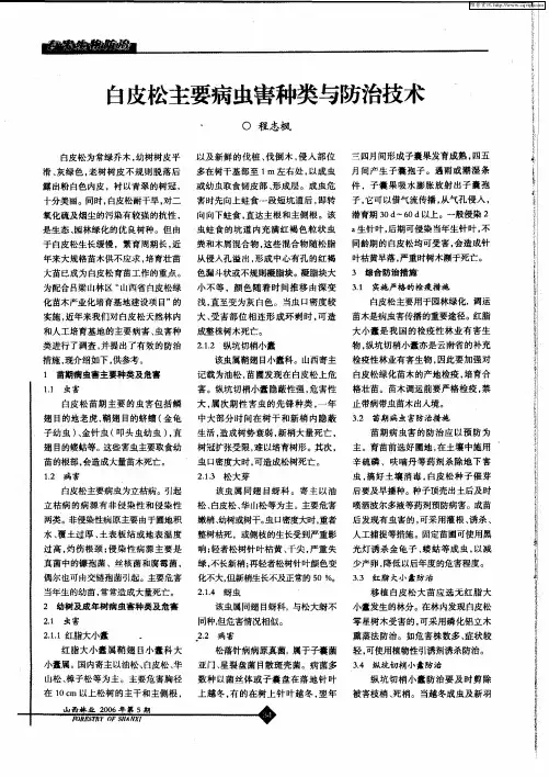 白皮松主要病虫害种类与防治技术