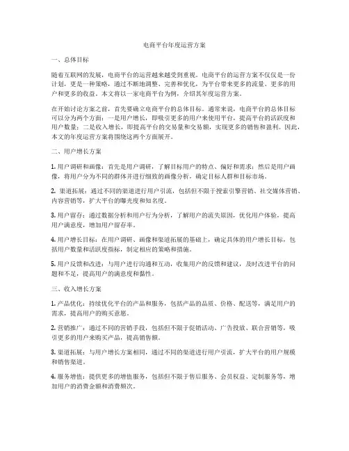 电商平台年度运营方案