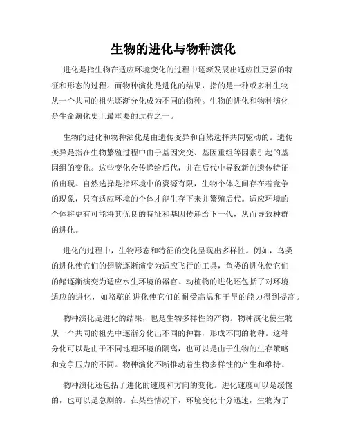生物的进化与物种演化
