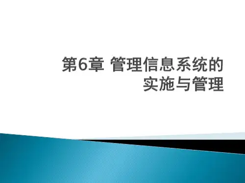 第6章 管理信息系统的实施与管理