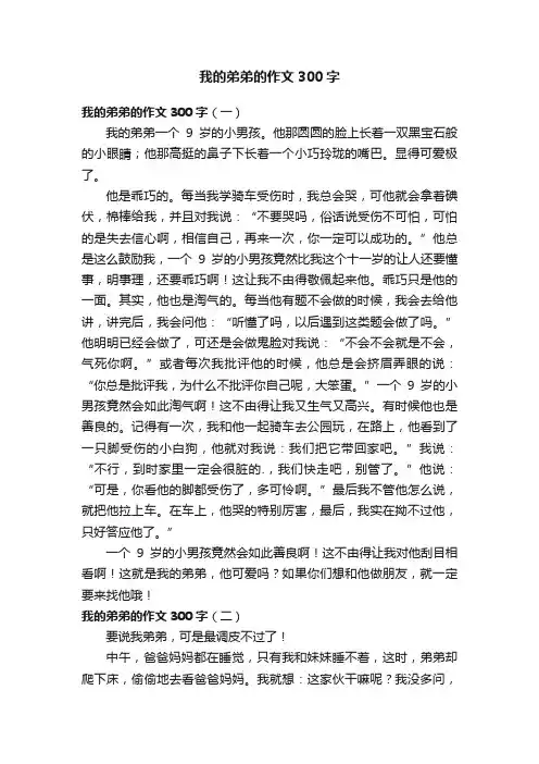 我的弟弟的作文300字五篇