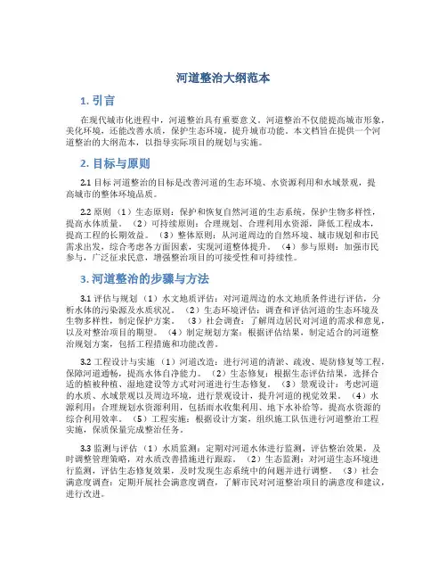 河道整治大纲范本