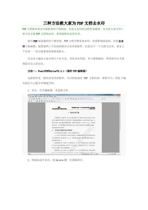 pdf编辑--去水印-转word