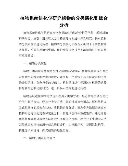 植物系统进化学研究植物的分类演化和综合分析