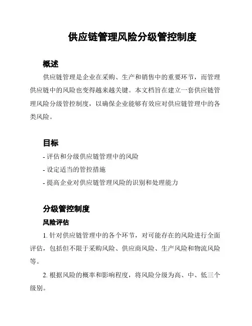 供应链管理风险分级管控制度