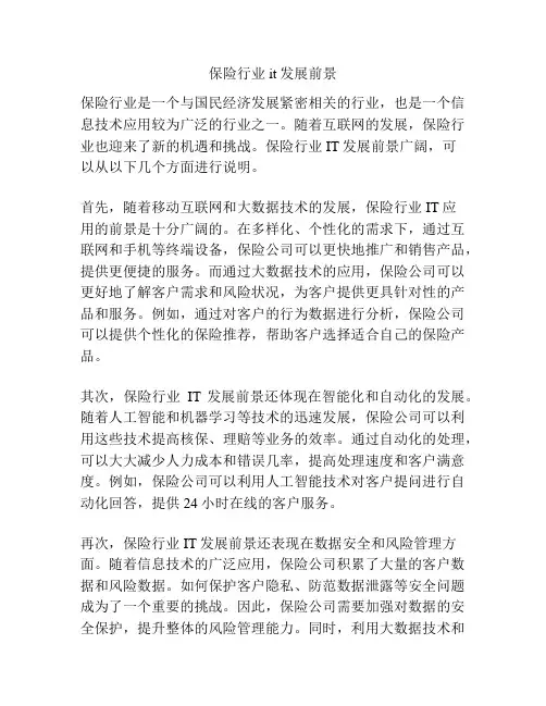 保险行业it发展前景