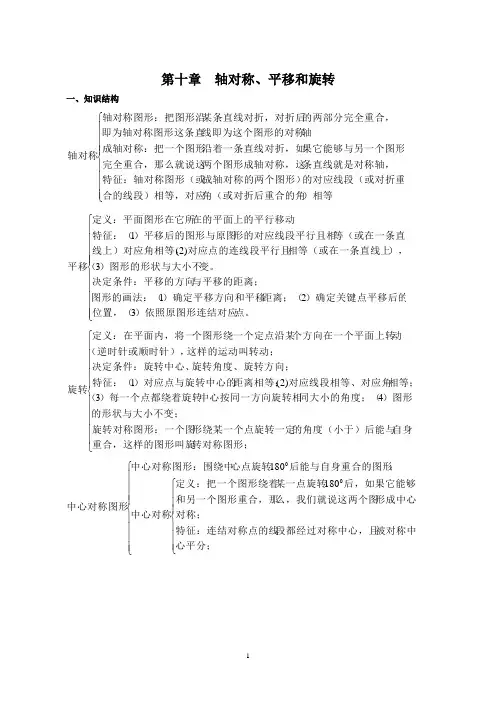10、轴对称、平移和旋转整合梳理