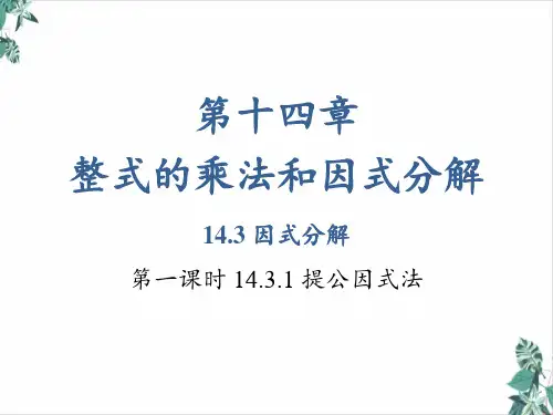 提公因式法公开课PPT