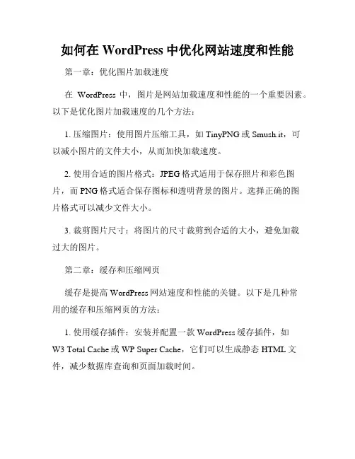 如何在WordPress中优化网站速度和性能