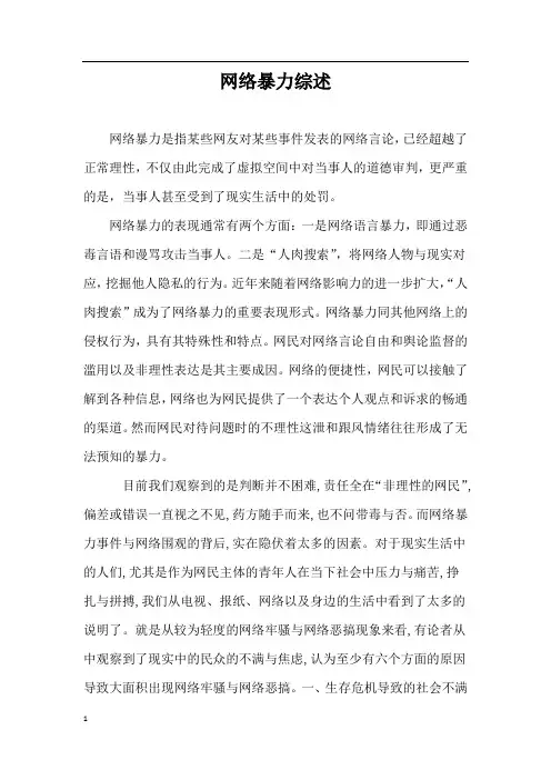 网络暴力综述 word