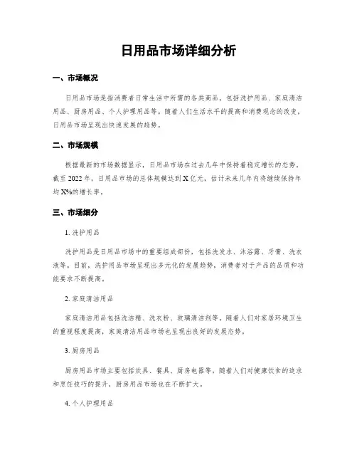 日用品市场详细分析