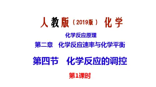 第二章第4节化学反应的调控+课件人教版(2019版)高中化学反应原理(选择性必修1)