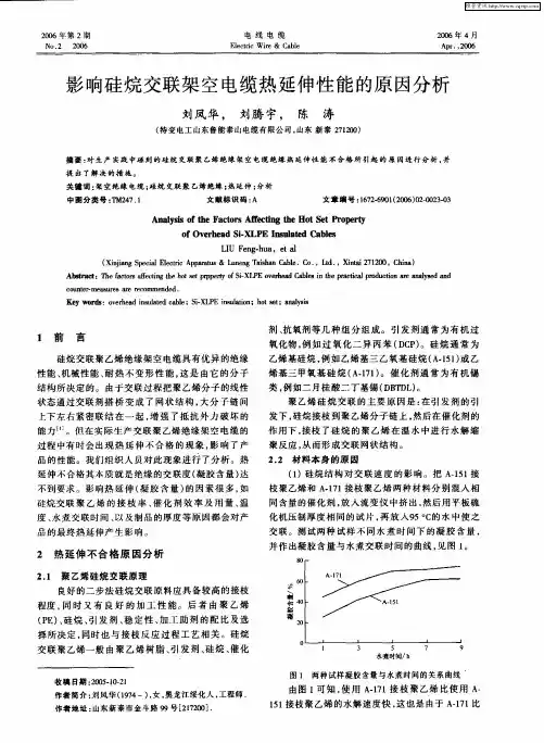 影响硅烷交联架空电缆热延伸性能的原因分析