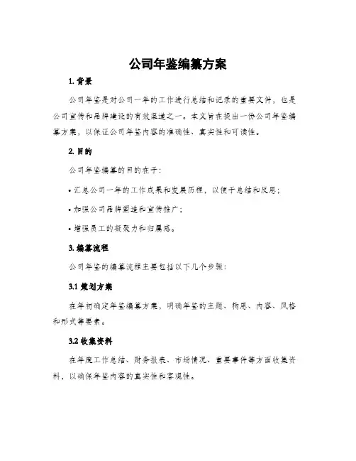 公司年鉴编纂方案