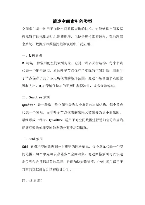 简述空间索引的类型