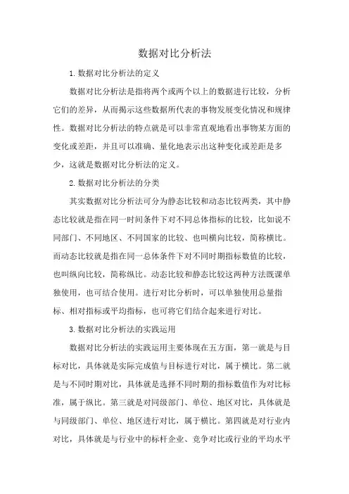 数据对比分析法