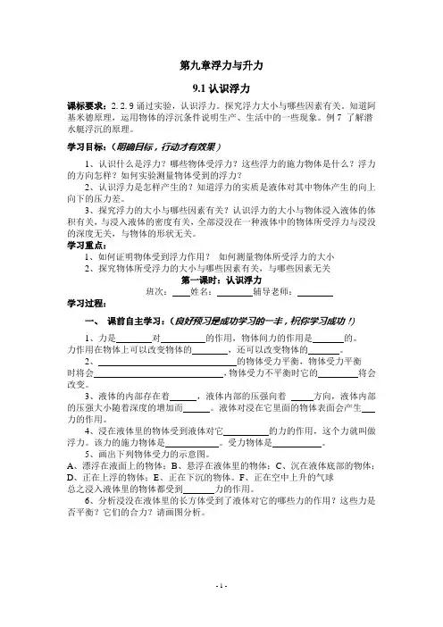 第九章节浮力跟升力