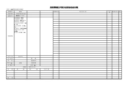 水泥厂设备台账