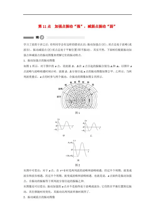 高中物理 模块要点回眸 第11点 加强点振动“强”减弱点振动“弱”素材 沪科版选修34