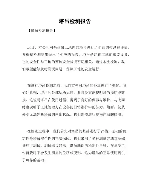 塔吊检测报告