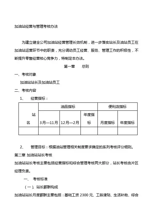 加油站考核办法2013.