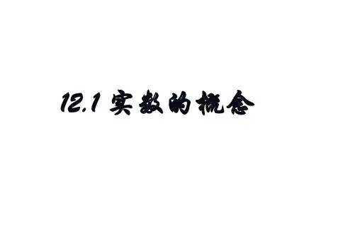 12.1 实数的概念 课件
