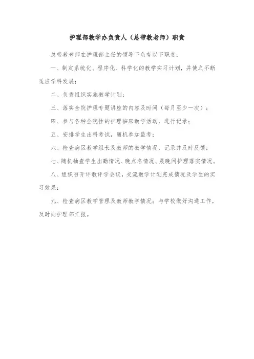 总带教职责