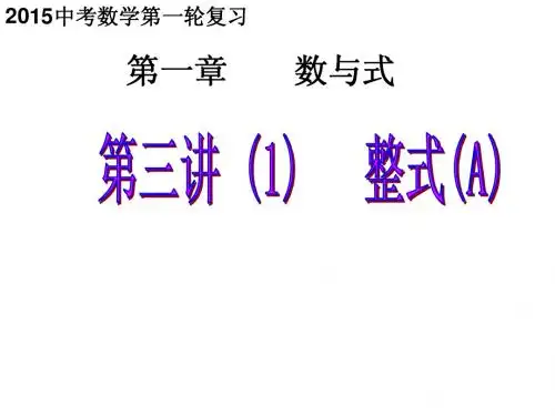 第3讲(1)整式A (1)