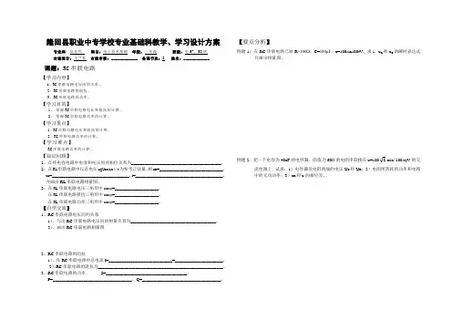 RC串联电路的课件