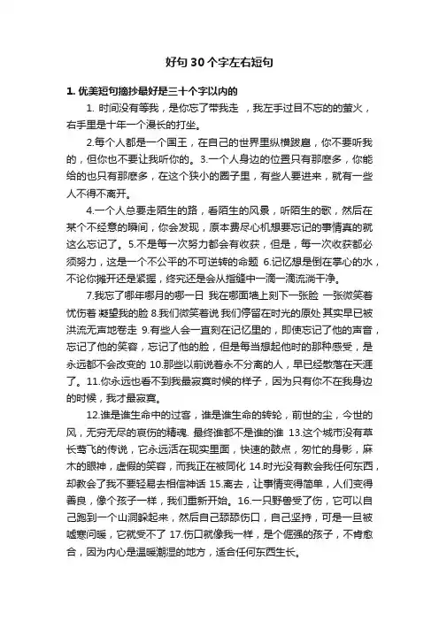好句30个字左右短句