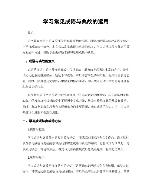 学习常见成语与典故的运用