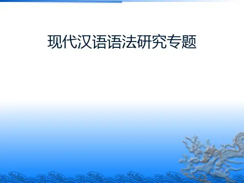 现代汉语语法研究专题