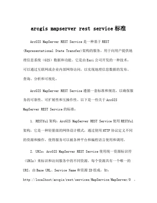 arcgis mapserver rest service标准