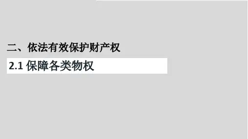 2.1 保障各类物权   (教学课件)-高中政治统编版(2019)选择性必修二活