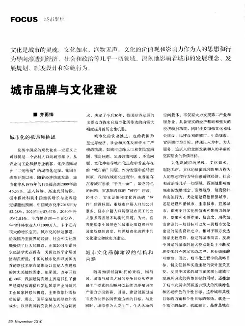 城市品牌与文化建设