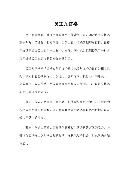 员工九宫格
