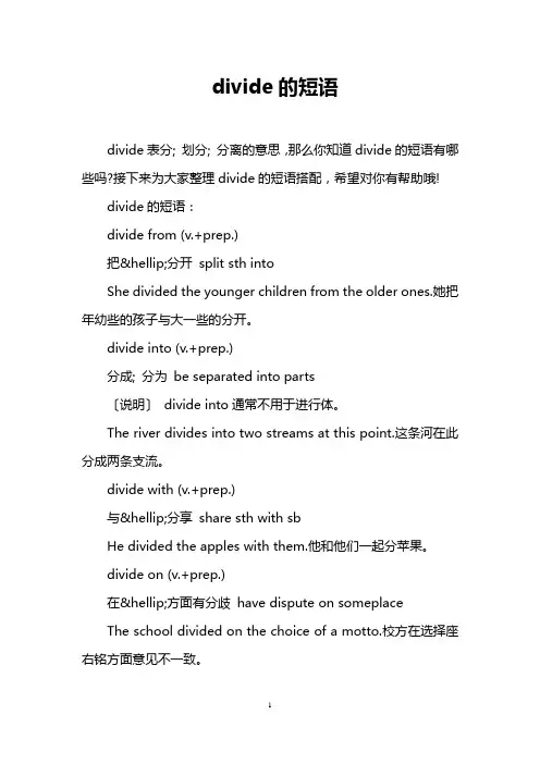 divide的短语
