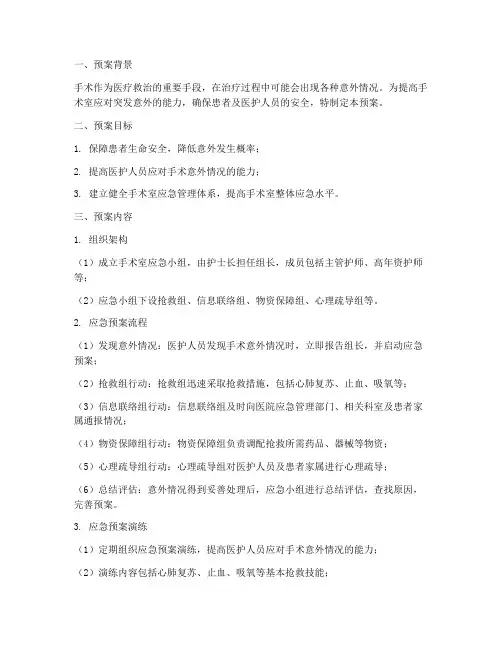 手术出现意外应急管理预案