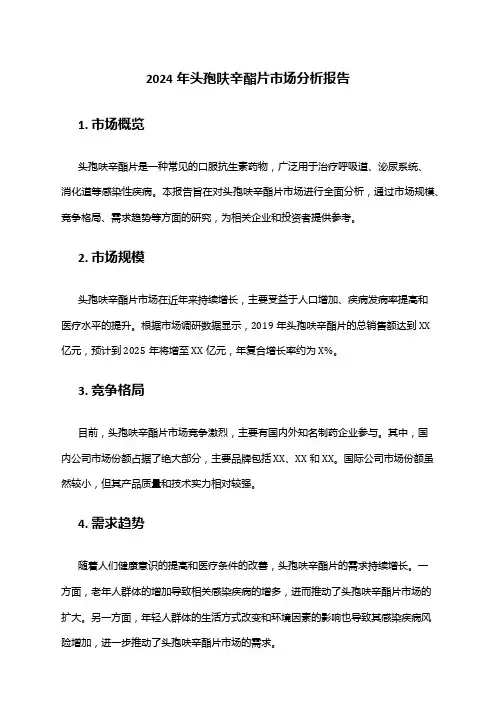 2024年头孢呋辛酯片市场分析报告