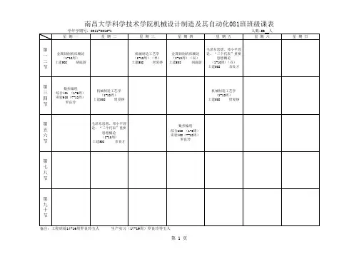 08机制专业课程表