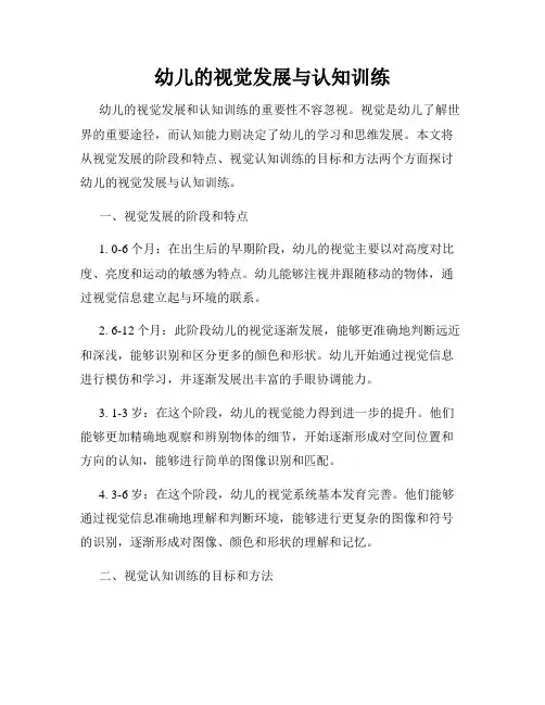 幼儿的视觉发展与认知训练