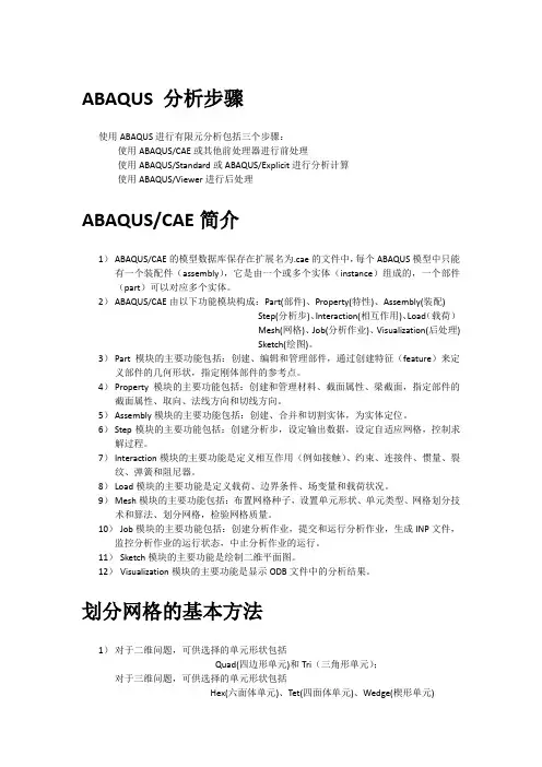 ABAQUS基本使用方法